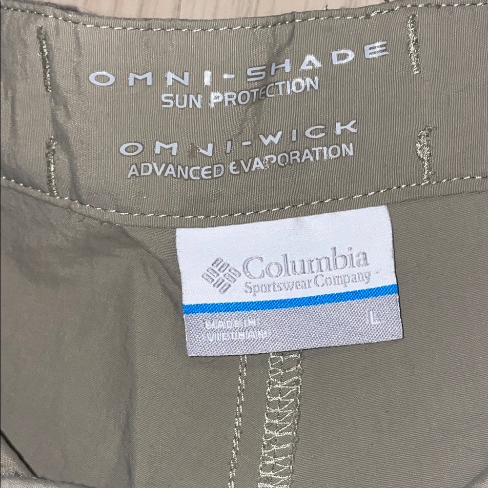 Columbia Omni Shade Wick Women's Large Olive Cargo Shorts with Utility Pockets - Picture 7 of 7